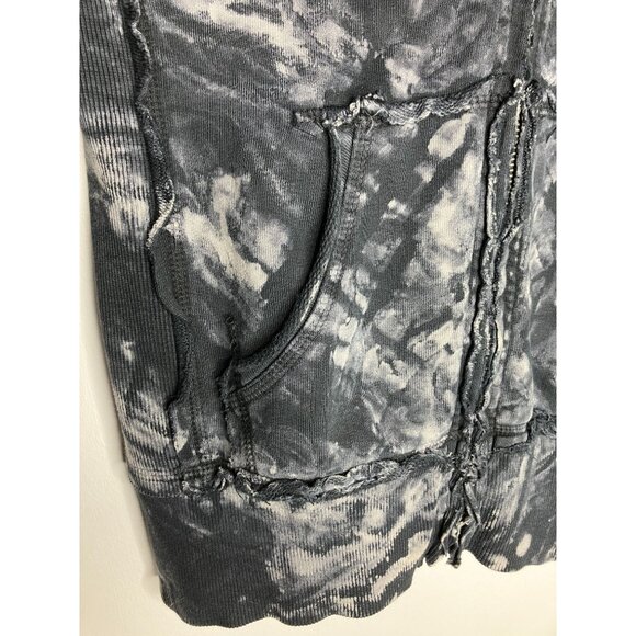 Y2K Sinful Affliction Womens Medium Zip Up Hoodie Black Tie Dye Rose Tattoo Hear - Picture 7 of 13